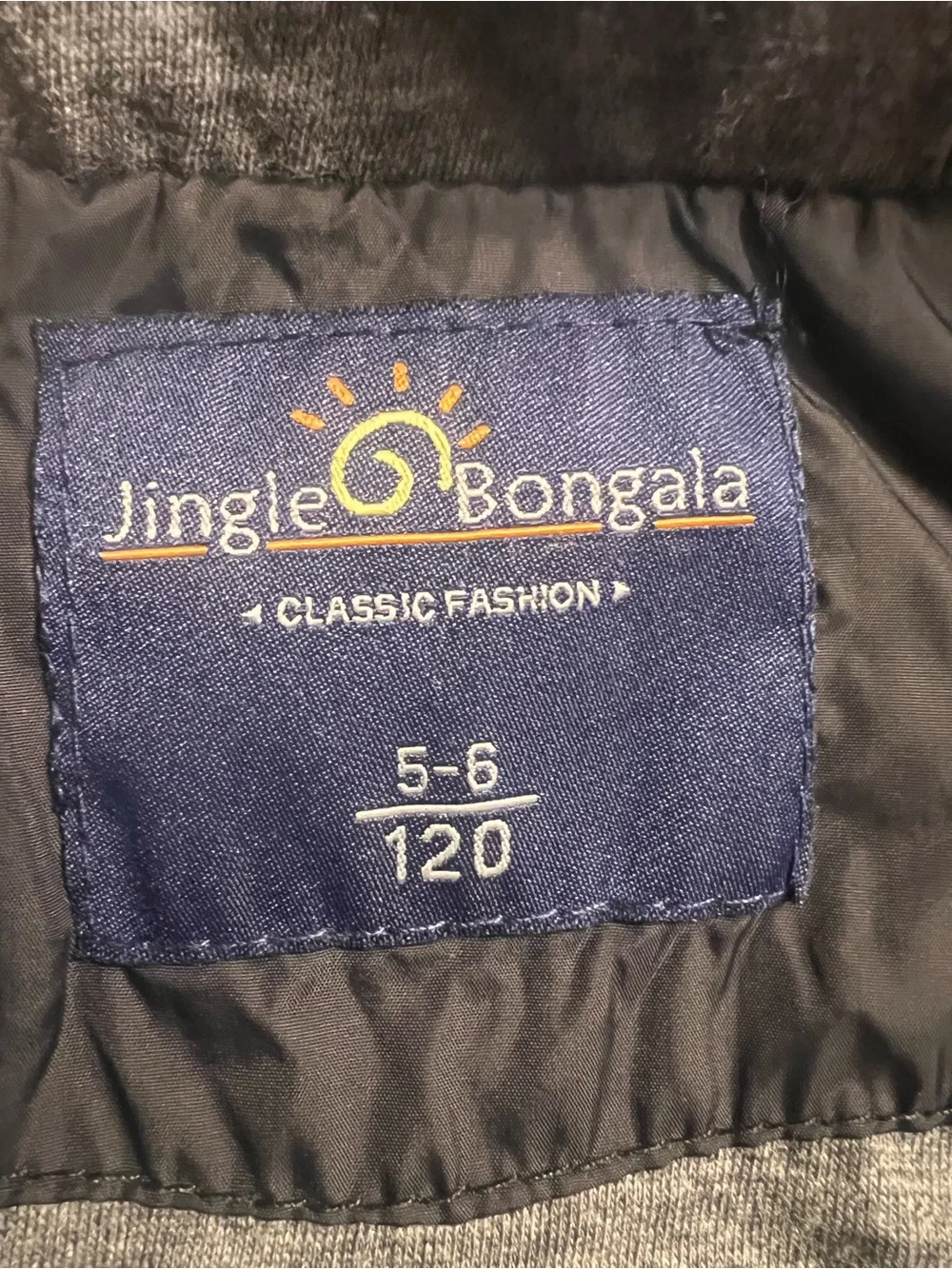 Jingle Bongala Black Hooded Lightweight Windbreaker Jacket Full Zip Size 5-6